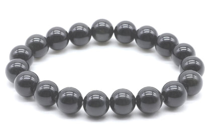 Bracelet Obsidienne Noire Dorée