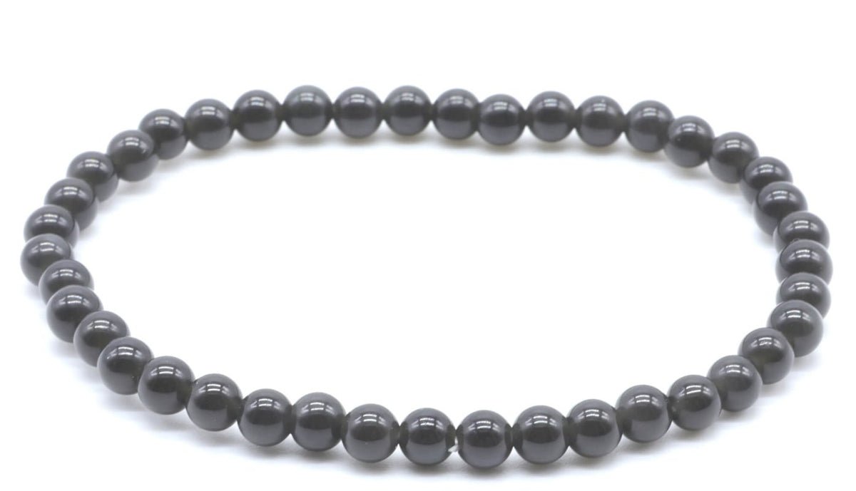 Bracelet Obsidienne Noire Dorée