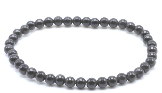 Bracelet Obsidienne Noire Dorée