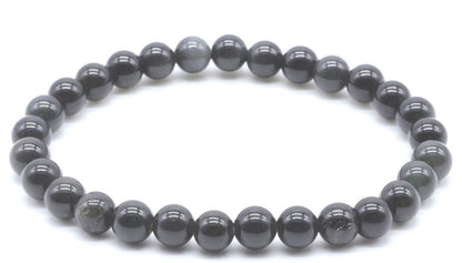 Bracelet Obsidienne Noire Dorée
