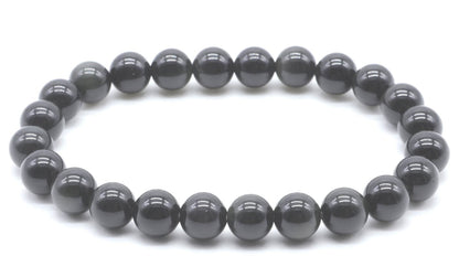 Bracelet Obsidienne Noire Dorée