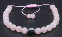 Bracelet Ajustable Quartz Rose perles 8mm