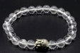 Bracelet Cristal de Roche & Bouddha perles 8mm