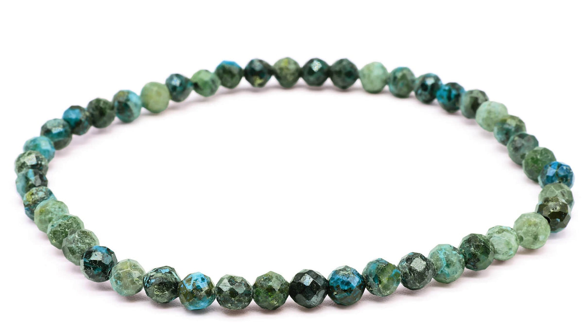 Bracelet Chrysocolle perles facettées 4mm
