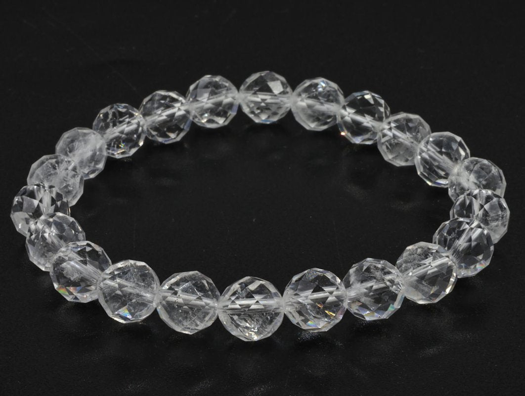 Bracelet Cristal de Roche perles facettées
