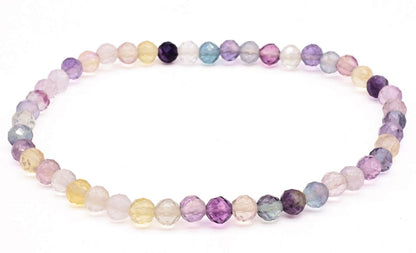 Bracelet Fluorite Multicolore perles facettées