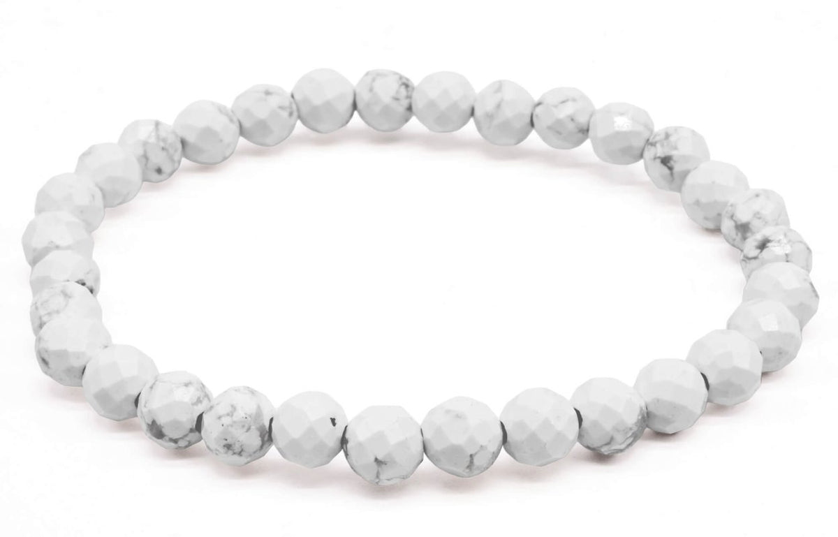 Bracelet Howlite perles facettées
