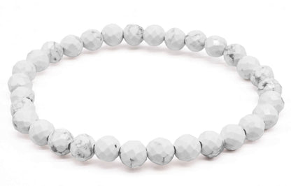 Bracelet Howlite perles facettées