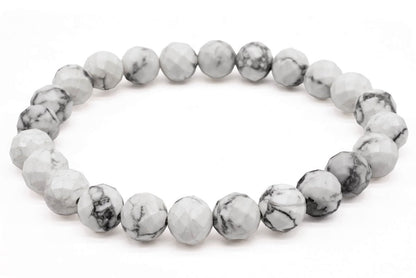 Bracelet Howlite perles facettées