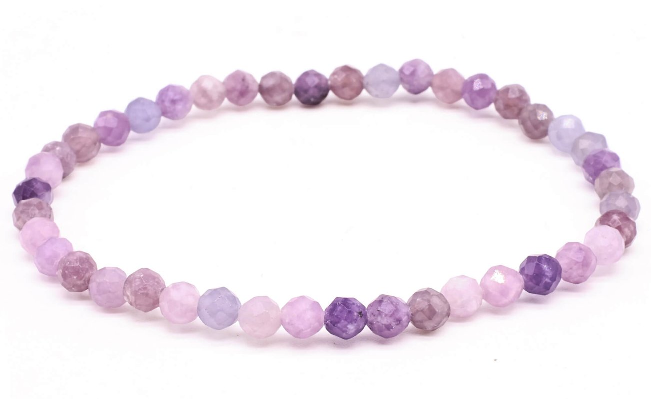 Bracelet Lépidolite perles facettées