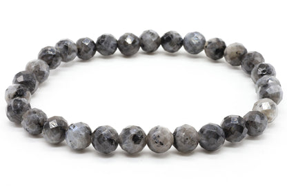 Bracelet Larvikite Perles Facettées — 6 mm