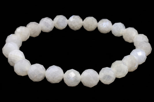 Bracelet Pierre de Lune Multicolore perles facettées — 8 mm