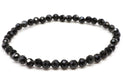 Bracelet Obsidienne Noire perles facettées 4mm