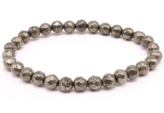 Bracelet Pyrite perles facettées