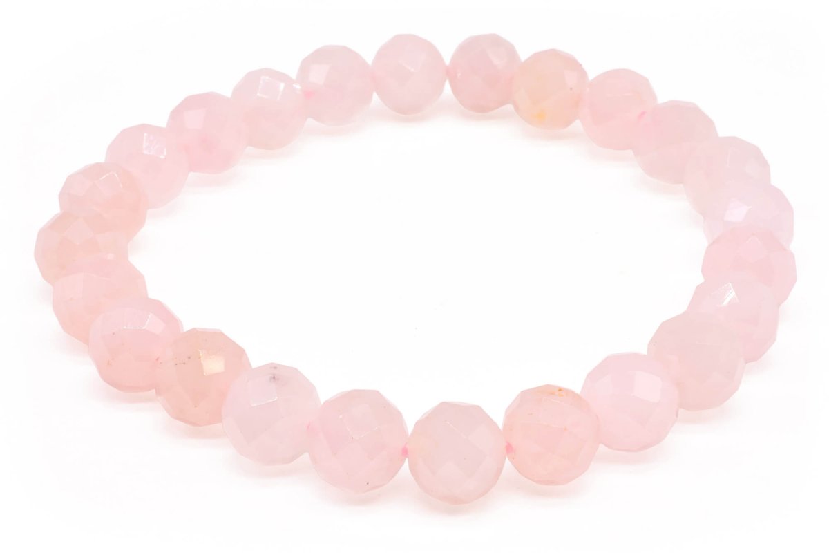 Bracelet Quartz Rose perles facettées