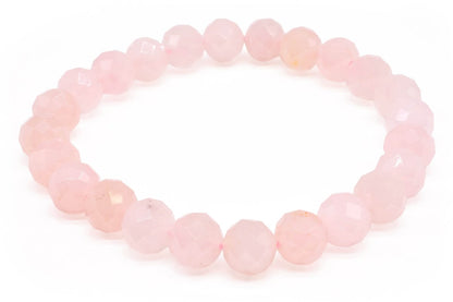 Bracelet Quartz Rose perles facettées