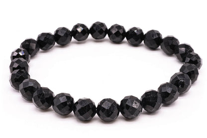 Bracelet Tourmaline Noire perles facettées