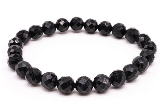 Bracelet Tourmaline Noire perles facettées