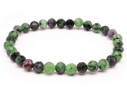 Bracelet Rubis Zoïsite perles facettées