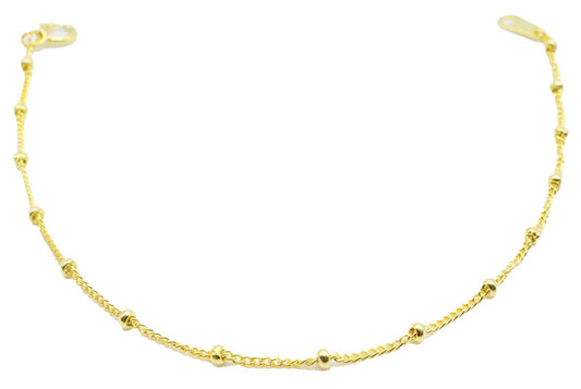 Bracelet Argent 925 Chaîne simple 16cm — Plaqué Or