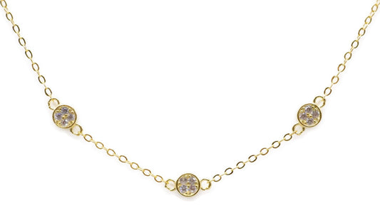 Bracelet Argent 925 Triple Strass — Plaqué Or