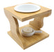 Brûleur Huile Céramique & Bois Stylisé 12cm
