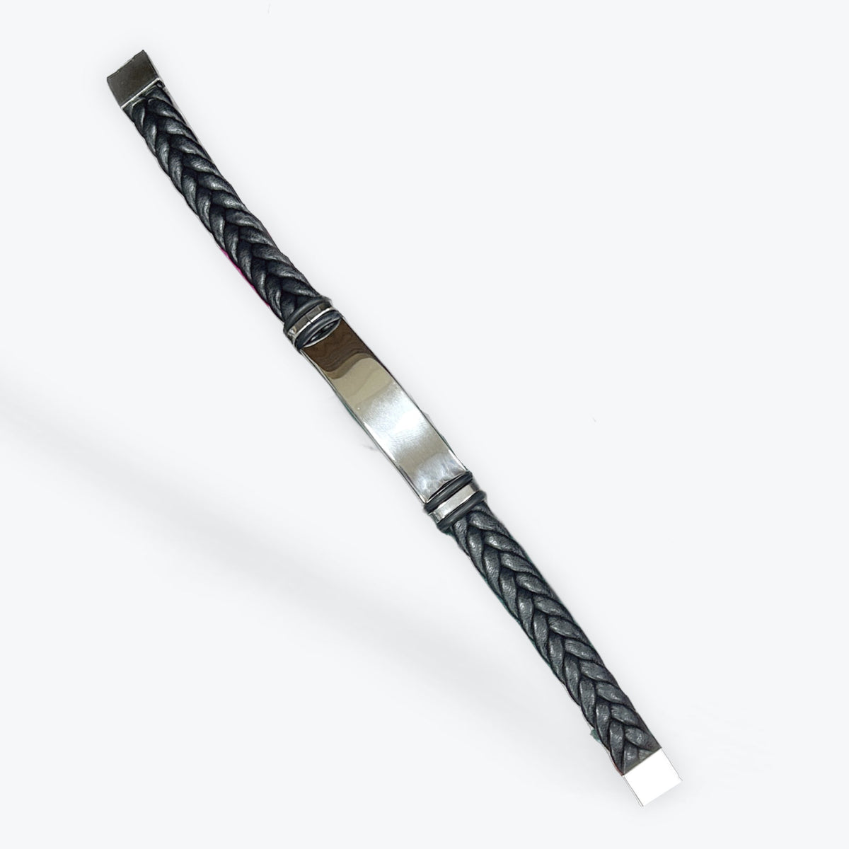 Bracelet Homme Simili Cuir - Acier inoxydable