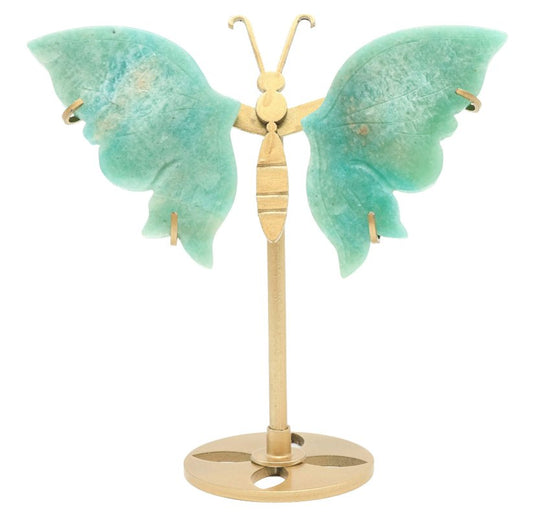 Papillon Amazonite Extra sur socle 14cm