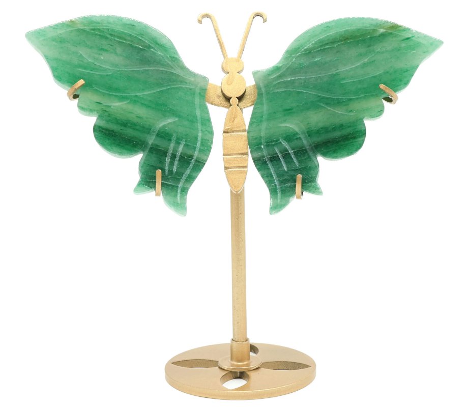 Papillon Aventurine Verte sur socle 14cm