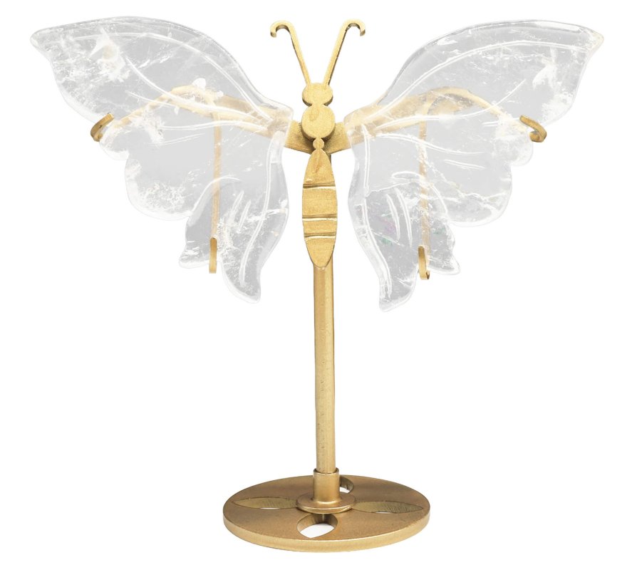 Papillon Cristal de Roche sur socle 14cm