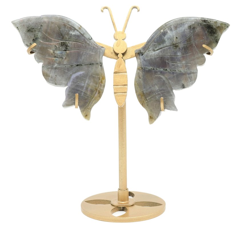 Papillon Labradorite sur socle 14cm