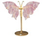 Papillon Quartz Rose sur socle 14cm