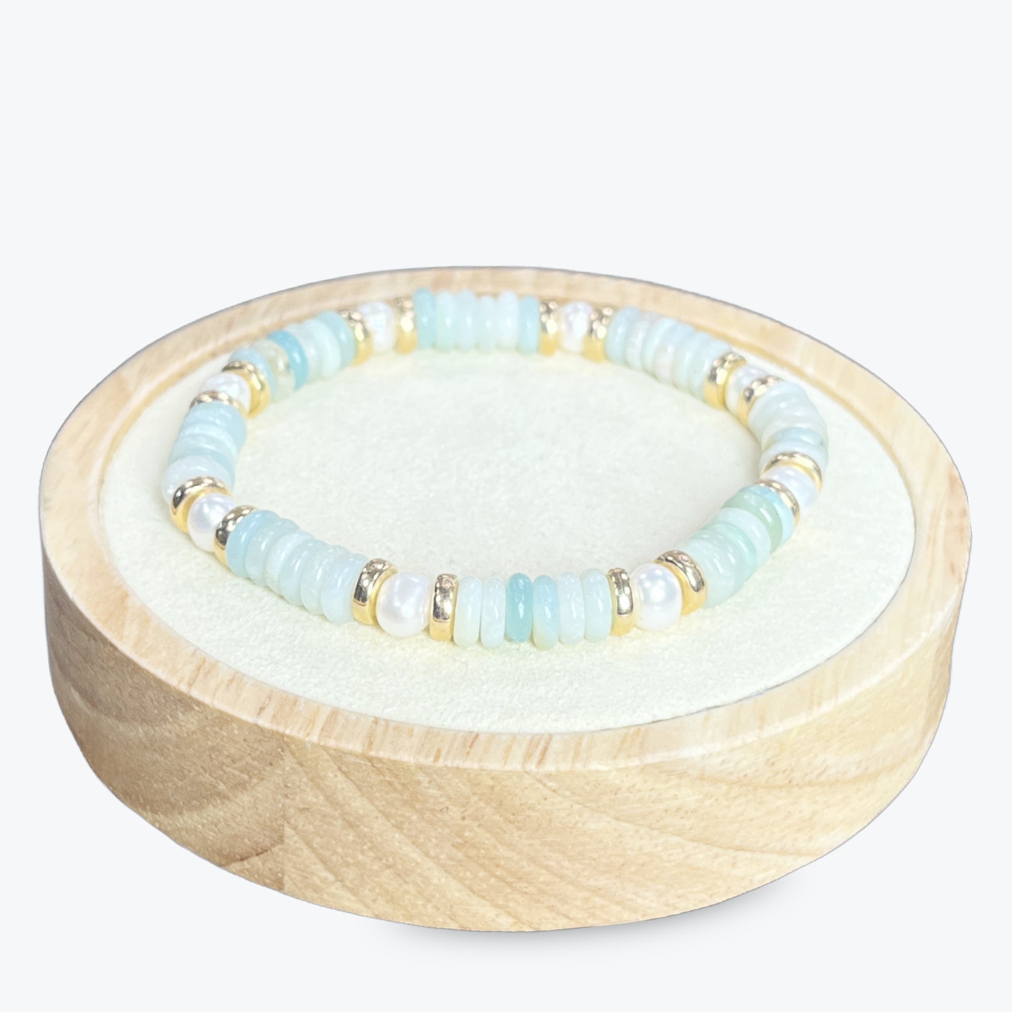 Bracelet Amazonite Avec Perles Et Décoration