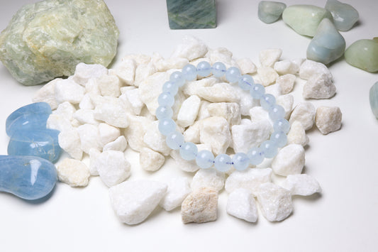 Bracelet Aigue marine 8 mm