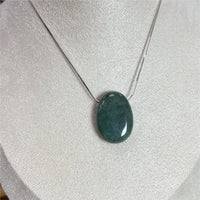 Pendentif Agate mousse percée - Cordon offert