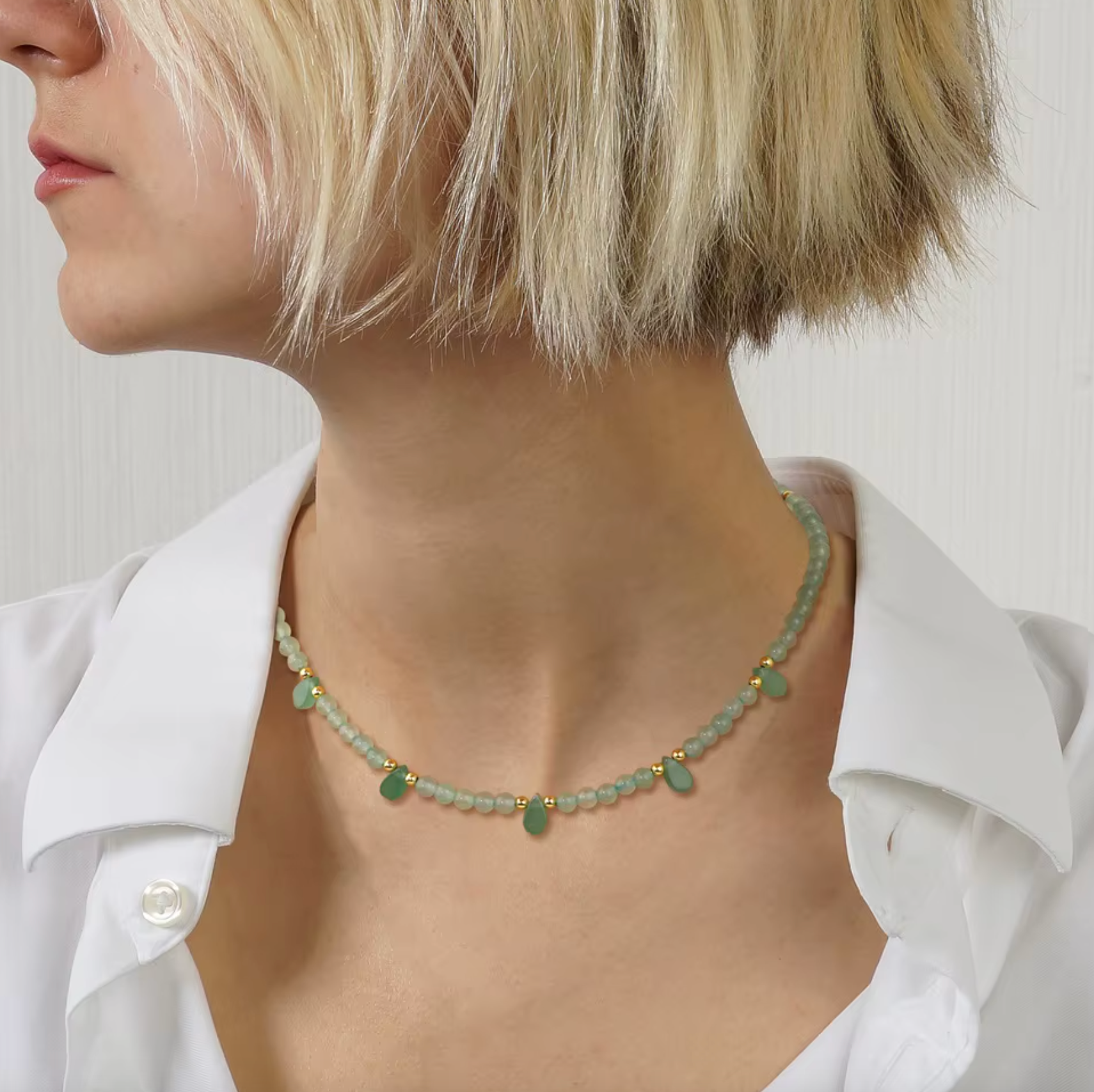 Collier Bohème Perles Œil de Tigre 4mm — 45 cm - 3