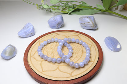 Bracelet Calcédoine bleu