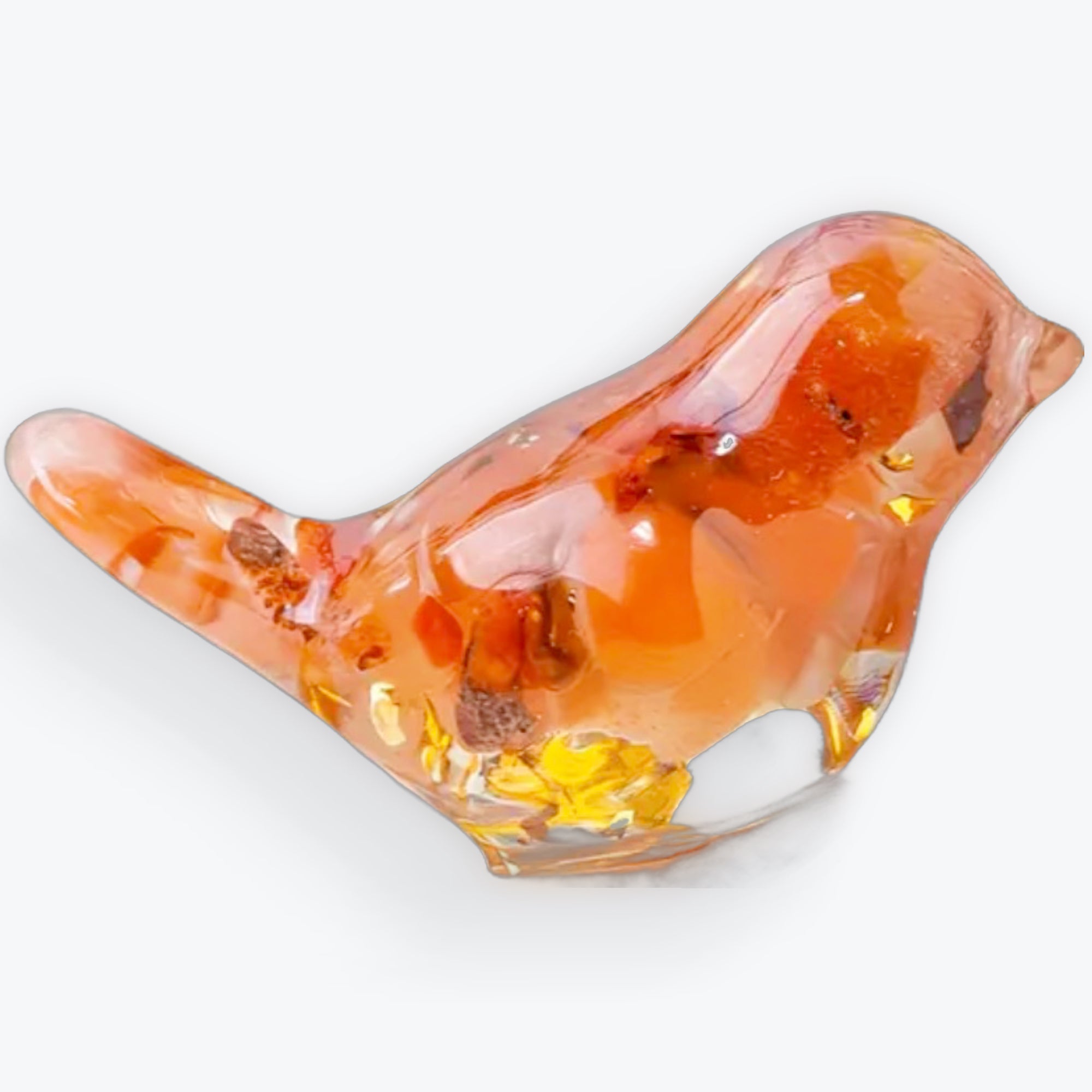 Orgonite Oiseau en Cornaline Gravier Naturel - Artisanat Fait Main