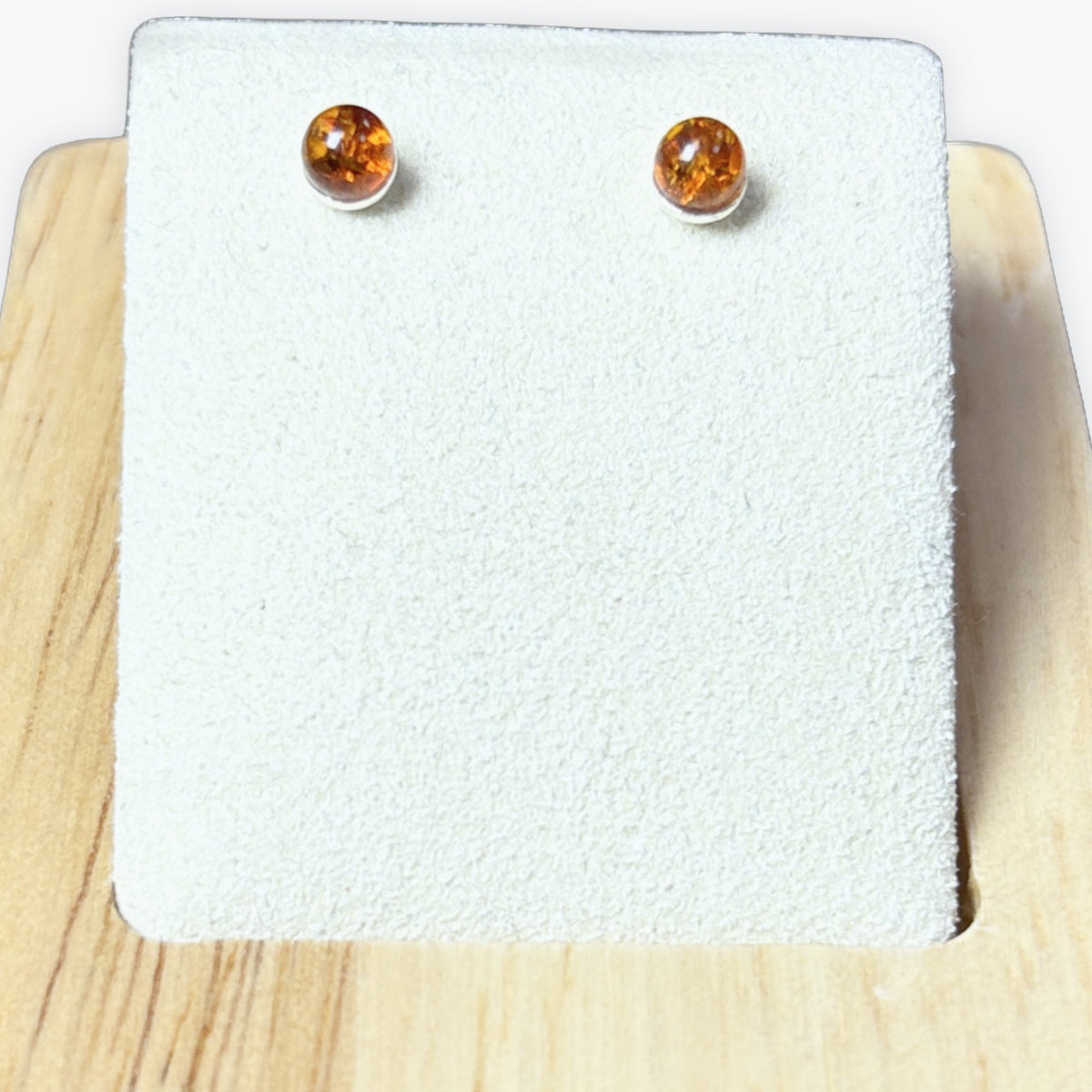 Boucle d'oreilles Ambre à puce - Argent 925