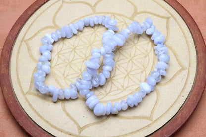 Bracelet Calcédoine bleu