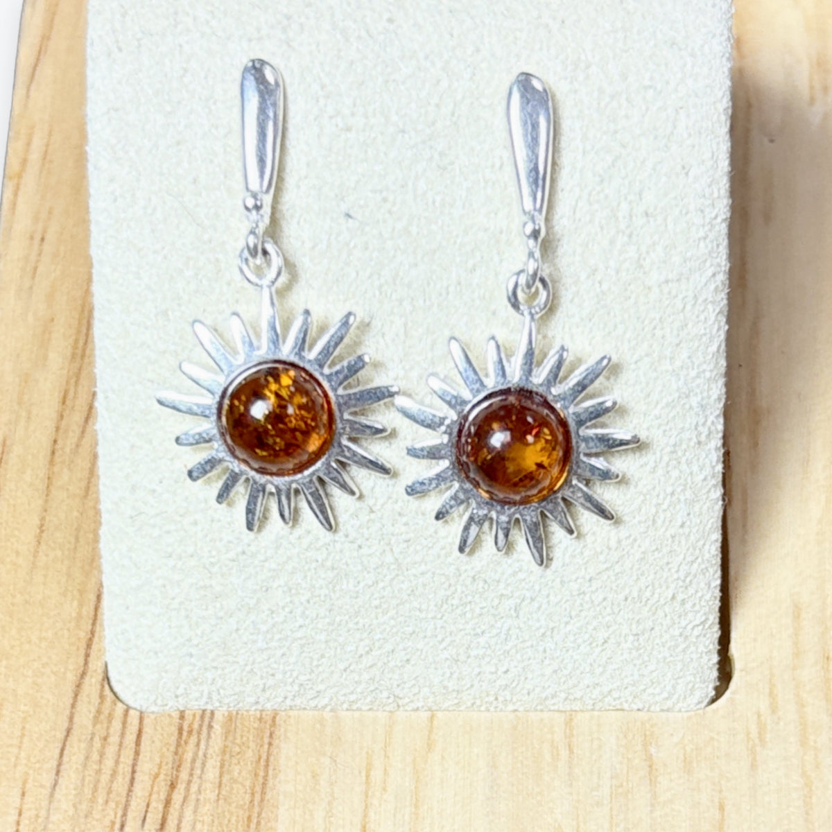 Boucle d'oreilles soleil pendante - Argent 925