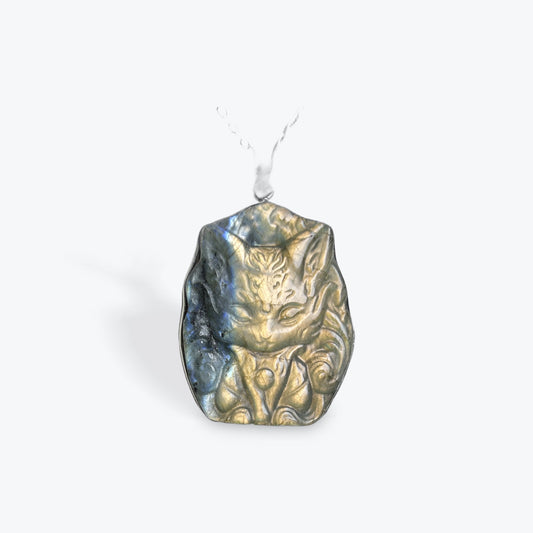 Pendentif Renard Labradorite Orange - 4