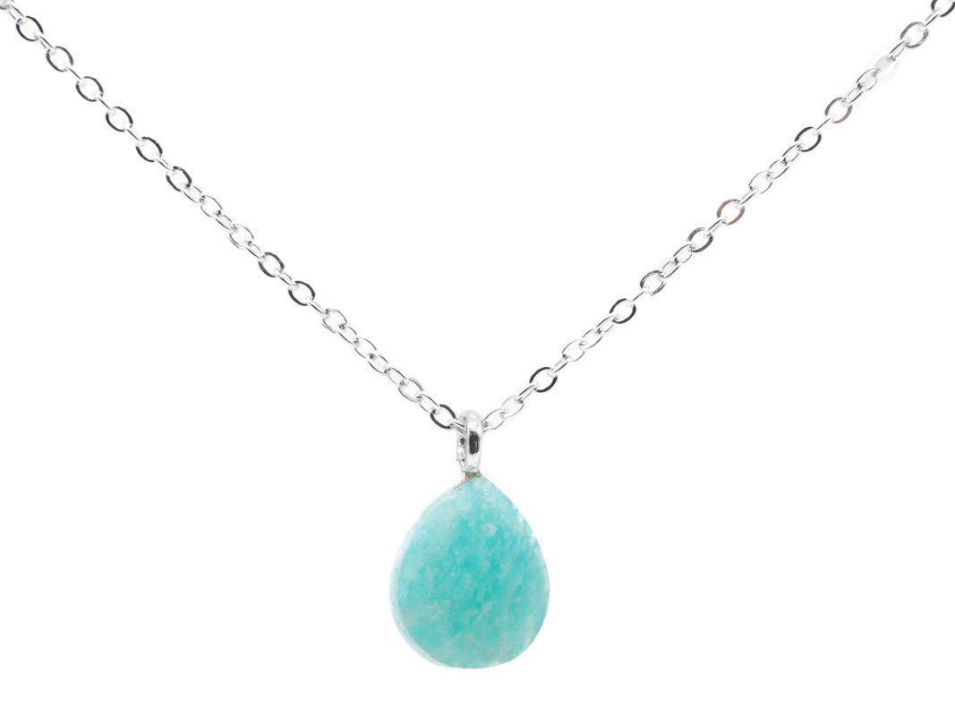 Collier Argent 925 Amazonite Goutte