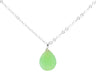 Collier Argent 925 Jade Verte Goutte