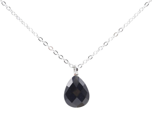 Collier Argent 925 Onyx Goutte
