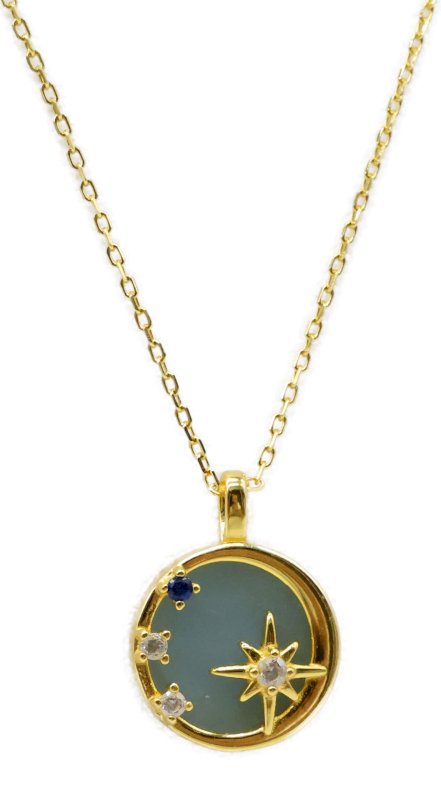 Collier Argent 925 Aigue Marine & Etoiles
