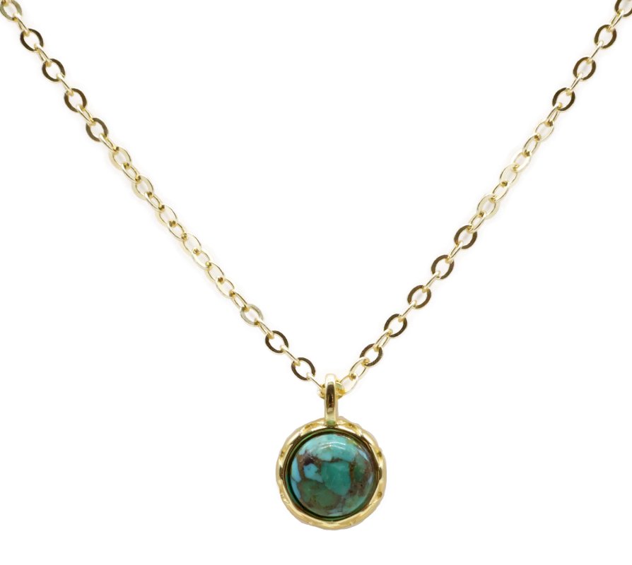 Collier Argent 925 Turquoise Ronde