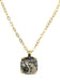 Collier Argent 925 Agate Mousse Carrée
