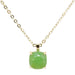 Collier Argent 925 Jade Verte Carrée