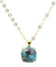 Collier Argent 925 Turquoise Carrée